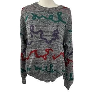 Vintage REPAGE Men’s Medium Knit Sweater Multi-Color Made in Greece 100% Acrylic